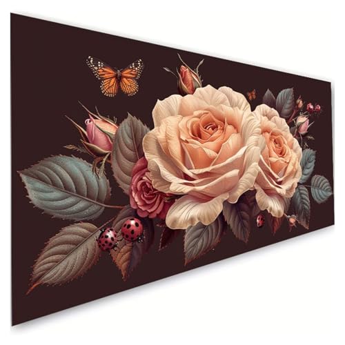 Diamond Painting Rose Diamond Painting Erwachsene Groß XXL 10x20cm, 5D Diamant Paintings Bilder Schmetterling Malen Nach Zahlen Anfänger, DIY Diamant Malerei Stickerei Bastelset, Zimmer Deko G2-911 von RSZYUUNG