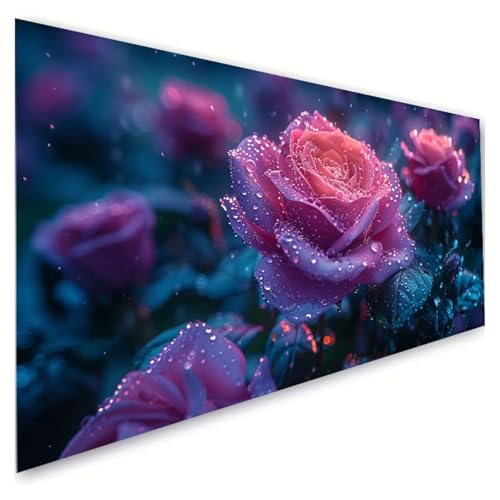 Diamond Painting Rose Diamond Painting Erwachsene Groß XXL 70x140cm,5D Diamant Paintings Bilder Anlage Malen Nach Zahlen Anfänger,DIY Full Drill Diamant Malerei Stickerei Bastelset,Zimmer Deko G2-909 von RSZYUUNG
