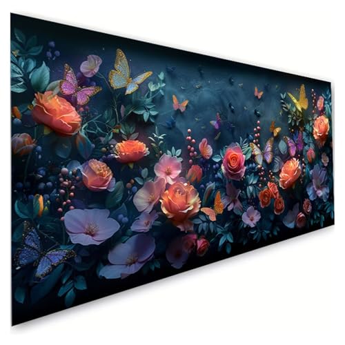 Diamond Painting Schmetterling Diamond Painting Erwachsene Groß XXL 100x180cm, 5D Diamant Paintings Bilder Blume Malen Nach Zahlen Anfänger, DIY Diamant Malerei Stickerei Bastelset, Zimmer Deko G2-897 von RSZYUUNG