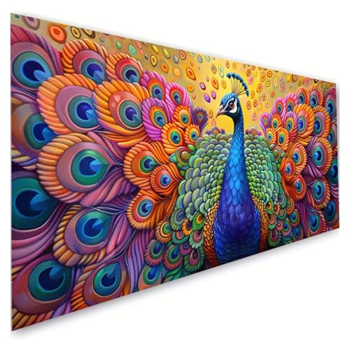 Diamond Painting Tier Diamond Painting Erwachsene Groß XXL 100x180cm,5D Diamant Paintings Bilder Pfau Malen Nach Zahlen Anfänger,DIY Full Drill Diamant Malerei Stickerei Bastelset,Zimmer Deko G2-959 von RSZYUUNG