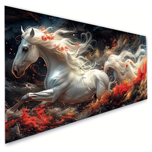 Diamond Painting Tier Diamond Painting Erwachsene Groß XXL 40x90cm, 5D Diamant Paintings Bilder Pferd Malen Nach Zahlen Anfänger, DIY Full Drill Diamant Malerei Stickerei Bastelset, Zimmer Deko G2-29 Diamond Painting Tier Diamond Painting Erwachsene Groß XXL 40x90cm, 5D Diamant Paintings Bilder Pferd Malen Nach Zahlen Anfänger, DIY Full Drill Diamant Malerei Stickerei Bastelset, Zimmer Deko G2-29 von RSZYUUNG