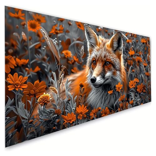 Diamond Painting Tier Diamond Painting Erwachsene Groß XXL 80x160cm,5D Diamant Paintings Bilder Füchse Malen Nach Zahlen Anfänger,DIY Full Drill Diamant Malerei Stickerei Bastelset,Zimmer Deko G2-941 von RSZYUUNG