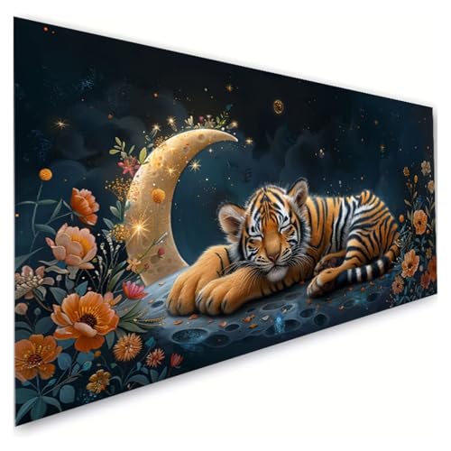 Diamond Painting Tiger Diamond Painting Erwachsene Groß XXL 80x160cm, 5D Diamant Paintings Bilder Mond Malen Nach Zahlen Anfänger, DIY Full Drill Diamant Malerei Stickerei Bastelset, Zimmer Deko G2-87 Diamond Painting Tiger Diamond Painting Erwachsene Groß XXL 80x160cm, 5D Diamant Paintings Bilder Mond Malen Nach Zahlen Anfänger, DIY Full Drill Diamant Malerei Stickerei Bastelset, Zimmer Deko G2-87 von RSZYUUNG