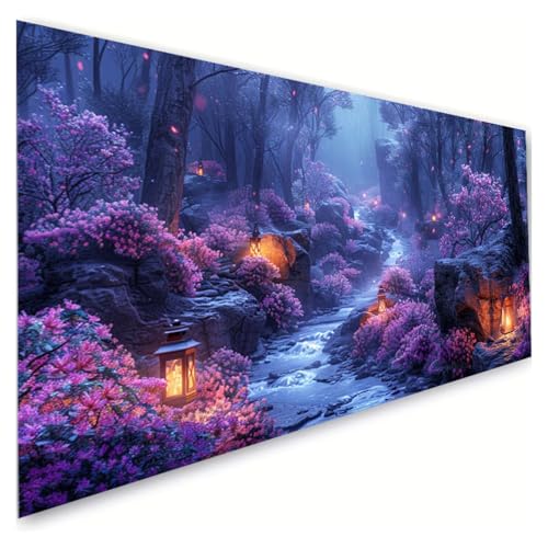 Diamond Painting Wald Diamond Painting Erwachsene Groß XXL 10x20cm, 5D Diamant Paintings Bilder Blume Malen Nach Zahlen Anfänger, DIY Full Drill Diamant Malerei Stickerei Bastelset, Zimmer Deko G2-623 von RSZYUUNG