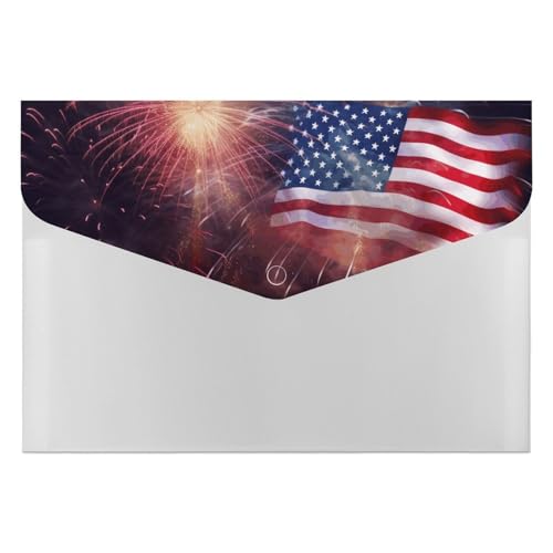 Aktenordner aus Kunststoff, Feuerwerk, amerikanische Flagge, 4. Juli, bedruckte Aktenordner, Briefgröße, tragbare Ordner, 6 Fächer, Organizer für Zuhause und Büro Aktenordner aus Kunststoff, Feuerwerk, amerikanische Flagge, 4. Juli, bedruckte Aktenordner, Briefgröße, tragbare Ordner, 6 Fächer, Organizer für Zuhause und Büro von RTBKLYQ
