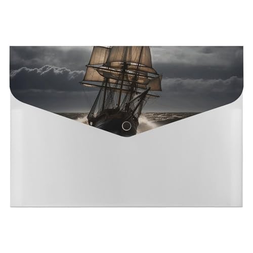 Aktenordner aus Kunststoff, Motiv: Segelschiff im Sturm, bedruckt, Briefgröße, tragbare Ordner, 6 Fächer, Organizer für Zuhause und Büro Aktenordner aus Kunststoff, Motiv: Segelschiff im Sturm, bedruckt, Briefgröße, tragbare Ordner, 6 Fächer, Organizer für Zuhause und Büro von RTBKLYQ