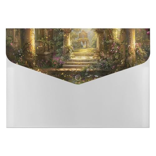Aktenordner aus Kunststoff, Motiv: alter Garten, Malerei, bedruckt, Briefgröße, tragbare Ordner, 6 Fächer, Organizer für Zuhause und Büro Aktenordner aus Kunststoff, Motiv: alter Garten, Malerei, bedruckt, Briefgröße, tragbare Ordner, 6 Fächer, Organizer für Zuhause und Büro von RTBKLYQ