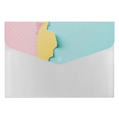 Aktenordner aus Kunststoff, Papier mit abgerissenen Kanten, bedruckte Aktenordner, Briefgröße, tragbare Ordner, 6 Fächer, Organizer für Zuhause und Büro von RTBKLYQ