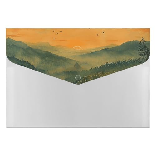 Aktenordner aus Kunststoff, Vintage-Malerei von Sonnenuntergang, bedruckt, Briefgröße, tragbare Ordner, 6 Fächer, Organizer für Zuhause und Büro Aktenordner aus Kunststoff, Vintage-Malerei von Sonnenuntergang, bedruckt, Briefgröße, tragbare Ordner, 6 Fächer, Organizer für Zuhause und Büro von RTBKLYQ