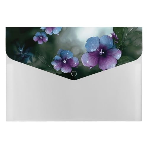 Aktenordner aus Kunststoff, blau, lila, Blumen und grüne Blätter, bedruckte Aktenordner, Briefgröße, tragbare Ordner, 6 Fächer, Organizer für Zuhause und Büro Aktenordner aus Kunststoff, blau, lila, Blumen und grüne Blätter, bedruckte Aktenordner, Briefgröße, tragbare Ordner, 6 Fächer, Organizer für Zuhause und Büro von RTBKLYQ