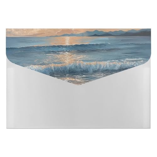Aktenordner aus Kunststoff, mit Aufdruck "On Calm Water", Briefgröße, tragbare Ordner, 6 Fächer, Organizer für Zuhause und Büro von RTBKLYQ