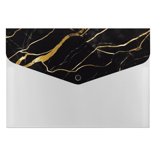 Aktenordner aus Kunststoff, schwarz und goldfarben, Marmor-Textur, bedruckt, Briefgröße, tragbare Ordner, 6 Fächer, Organizer für Zuhause und Büro Aktenordner aus Kunststoff, schwarz und goldfarben, Marmor-Textur, bedruckt, Briefgröße, tragbare Ordner, 6 Fächer, Organizer für Zuhause und Büro von RTBKLYQ
