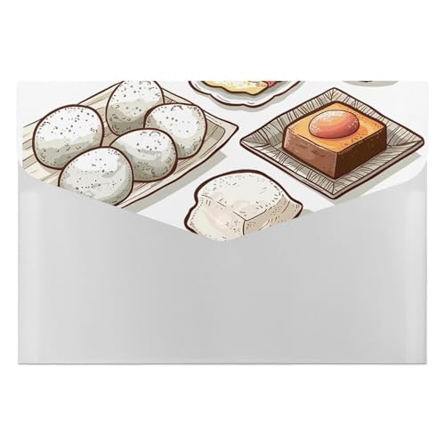 Aktenordner aus Kunststoff, verschiedene Snack-Muster, bedruckte Aktenordner, Briefgröße, tragbare Ordner, 6 Fächer, Organizer für Zuhause und Büro Aktenordner aus Kunststoff, verschiedene Snack-Muster, bedruckte Aktenordner, Briefgröße, tragbare Ordner, 6 Fächer, Organizer für Zuhause und Büro von RTBKLYQ