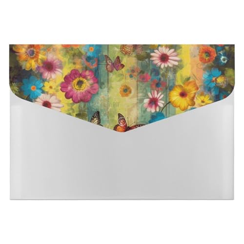 Dateiordner Kunststoff Ordner Blumen und Schmetterlinge Gedruckt Dateiordner Schriftformat Tragbare Ordner 6 Pocket Archiver Organizer für Home Office Dateiordner Kunststoff Ordner Blumen und Schmetterlinge Gedruckt Dateiordner Schriftformat Tragbare Ordner 6 Pocket Archiver Organizer für Home Office von RTBKLYQ