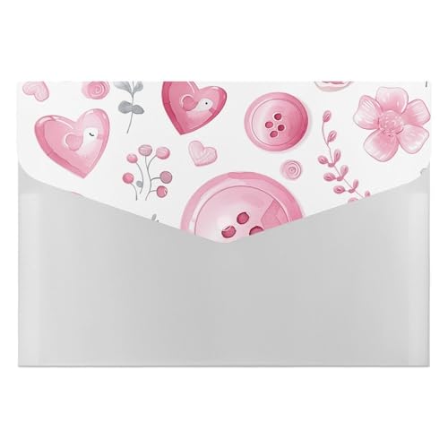 Dateiordner Kunststoff Ordner mit Herzen und Blumen gedruckt Dateiordner Briefformat tragbare Ordner 6 Pocket Archivierung Organizer für Home Office von RTBKLYQ