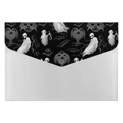 Dokumentenmappen, Kunststoff, Halloween, Goth2, bedruckt, Briefgröße, tragbare Ordner, 6 Fächer, Organizer für Zuhause und Büro von RTBKLYQ