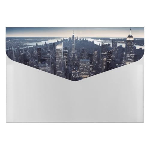 Dokumentenmappen, Kunststoff, Motiv: New York City1, bedruckte Aktenordner, Briefgröße, tragbare Ordner, 6 Fächer, Organizer für Zuhause und Büro von RTBKLYQ