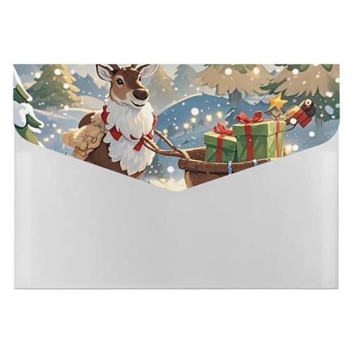 Dokumentenmappen, Kunststoff, Rentier, Lieferung, Weihnachtsgeschenke, bedruckte Aktenordner, Briefgröße, tragbare Ordner, 6 Fächer, Organizer für Zuhause und Büro Dokumentenmappen, Kunststoff, Rentier, Lieferung, Weihnachtsgeschenke, bedruckte Aktenordner, Briefgröße, tragbare Ordner, 6 Fächer, Organizer für Zuhause und Büro von RTBKLYQ