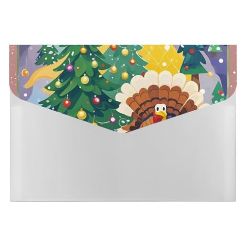 Dokumentenmappen, Kunststoff, Weihnachten, Truthahn, bedruckt, Briefgröße, tragbare Ordner, 6 Fächer, Organizer für Zuhause und Büro Dokumentenmappen, Kunststoff, Weihnachten, Truthahn, bedruckt, Briefgröße, tragbare Ordner, 6 Fächer, Organizer für Zuhause und Büro von RTBKLYQ