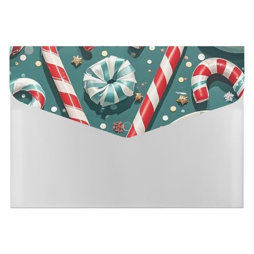 Dokumentenmappen, Kunststoff, Weihnachten, Zuckerstange, bedruckt, Briefgröße, tragbare Ordner, 6 Fächer, Organizer für Zuhause und Büro Dokumentenmappen, Kunststoff, Weihnachten, Zuckerstange, bedruckt, Briefgröße, tragbare Ordner, 6 Fächer, Organizer für Zuhause und Büro von RTBKLYQ