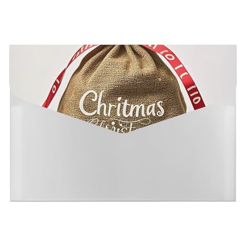 Dokumentenmappen, Kunststoff, Weihnachtssack, Geschenk, bedruckte Aktenordner, Briefgröße, tragbare Ordner, 6 Fächer, Organizer für Zuhause und Büro von RTBKLYQ