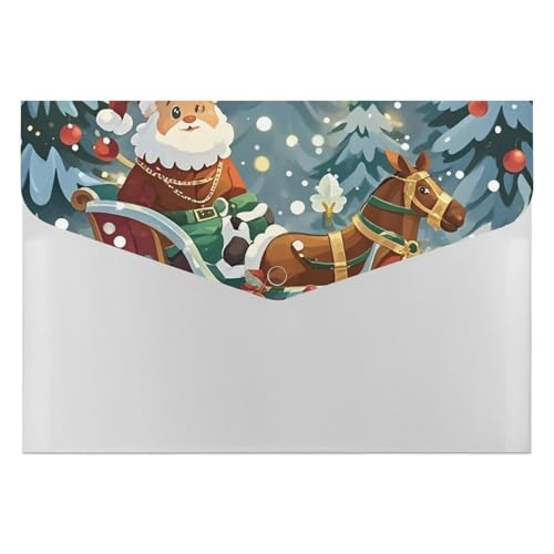 Dokumentenmappen, Kunststoff, Weihnachtsschlitten, bedruckt, Briefgröße, tragbare Ordner, 6 Fächer, Organizer für Zuhause und Büro Dokumentenmappen, Kunststoff, Weihnachtsschlitten, bedruckt, Briefgröße, tragbare Ordner, 6 Fächer, Organizer für Zuhause und Büro von RTBKLYQ