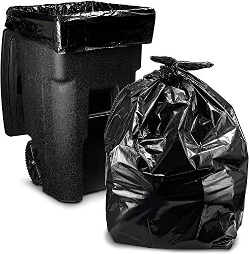 RTBQJ-AT Schwarze Müllbeutel, strapazierfähig, 240 l, schwarzer Kunststoff, 50 extra große, starke schwarze Müllsäcke, für den täglichen Gebrauch, Haushalt, Garten, Büro, Küche, Caterer von RTBQJ-AT
