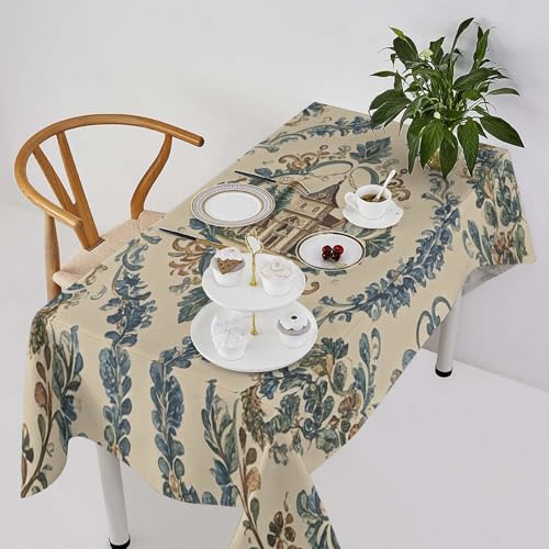 RTFGHJS Tischdecke im französischen Landhausstil, waschbar, Leinen, rechteckig, wasserdicht, strapazierfähig, Picknicktischabdeckung für Küche, Esszimmer, Urlaub, Party-Dekorationen RTFGHJS Tischdecke im französischen Landhausstil, waschbar, Leinen, rechteckig, wasserdicht, strapazierfähig, Picknicktischabdeckung für Küche, Esszimmer, Urlaub, Party-Dekorationen von RTFGHJS