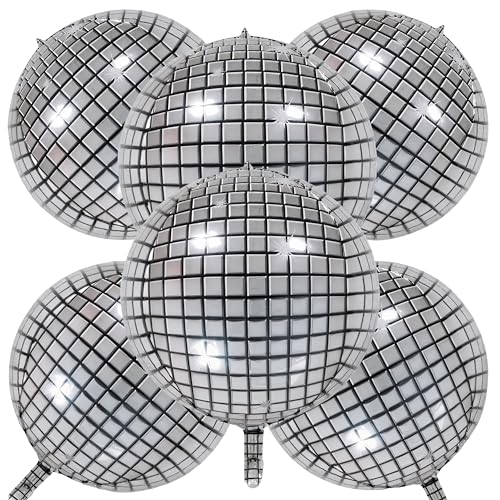 Discokugel Luftballons 4D Silber Folienballons – Selbstdichtend & Wiederverwendbar – 6 Stück, 56 cm – Party Deko für Silvester, Disco, Abschlussball, Hochzeit & Geburtstag Discokugel Luftballons 4D Silber Folienballons – Selbstdichtend & Wiederverwendbar – 6 Stück, 56 cm – Party Deko für Silvester, Disco, Abschlussball, Hochzeit & Geburtstag von RTIOUJGI