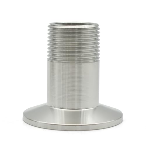 1/4 "3/8" 1/2 "3/4" 1 "2" Bsp Außen- und Innengewinde-Adapter, selbstgefertigter Adapter aus Edelstahl 304/316 mit drei Klemmen(Male thread,SS304_1L2INCH FERRULE25.4) von RTKYYZ