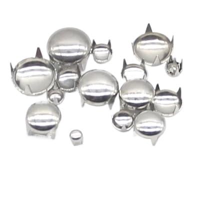 1 PACK Runde Kupfer Dome Nieten Spike Nieten Spots Nailhead Punk Rock DIY Leder Handwerk for Schuhe Kleidung Tasche Teile Dekoration(Silver 701,8mm 100pcs) von RTKYYZ