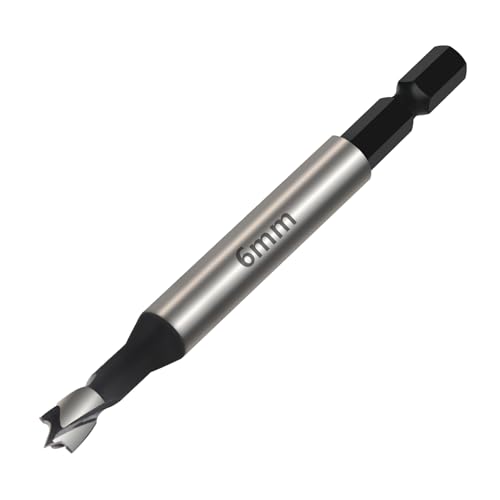 1 Stück 6–40 mm Holzbearbeitungswerkzeuge Lochsäge Scharnier Bohrer Bits 1/4 Zoll (6,35 mm) Sechskantschaft Hartstahl Fräser(6mm) von RTKYYZ