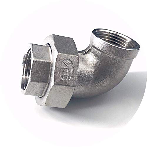 1 stück 304 Edelstahl Ellenbogen 1/4 "3/8" 1/2 "3/4" 1 "1-1/4" 1-1/2 "2" BSPT Weiblich Männlich Live Joint Wasser Gas Öl Wasser Rohr Armaturen(F-F Live joint,2") von RTKYYZ