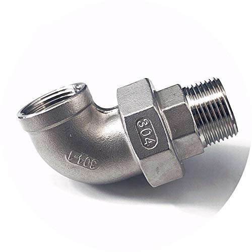 1 stück 304 Edelstahl Ellenbogen 1/4 "3/8" 1/2 "3/4" 1 "1-1/4" 1-1/2 "2" BSPT Weiblich Männlich Live Joint Wasser Gas Öl Wasser Rohr Armaturen(F-M Live joint,1-1/4") von RTKYYZ