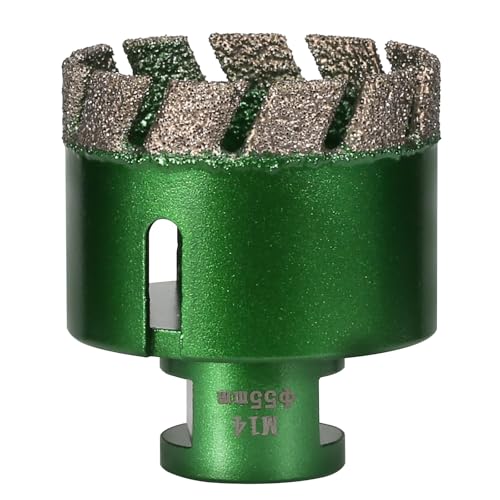 1 stück 6-68mm M14 Gewinde Trocken Vakuum Gelötet Marmor Mauerwerk Loch Säge Öffner Diamant Bohren Core Bit for Keramik Fliesen Granit Marmor(55MM) von RTKYYZ