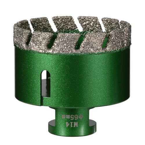 1 stück 6-68mm M14 Gewinde Trocken Vakuum Gelötet Marmor Mauerwerk Loch Säge Öffner Diamant Bohren Core Bit for Keramik Fliesen Granit Marmor(65MM) von RTKYYZ