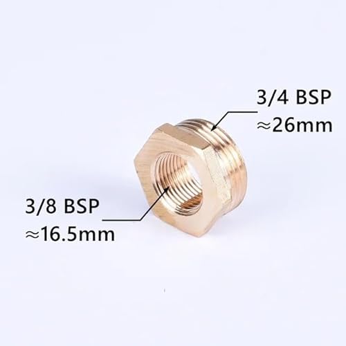 1 stück Messing Sechskantbuchse Reduzierstück Rohrverschraubung 1/8 1/4 3/8 1/2 3/4 F Auf M Gewinde Reduzierung Kupfer Wasser Gas Adapter Koppler Stecker(9) von RTKYYZ