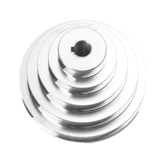 1 x Tischbohrmaschine, 54 mm bis 150 mm Außendurchmesser, 14, 16, 18, 19, 20, 22, 24, 25, 28 mm Bohrung, Aluminium, Typ A, 5 Stufen, Pagoden-Riemenscheibe for Keilriemen(16mm Bore 5mm Slot) von RTKYYZ