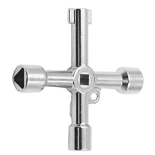1PC 4 Weg Universal Kreuz Dreieck Schlüssel for Zug Elektrische Aufzug Schrank Ventil Legierung Dreieck(Black) von RTKYYZ