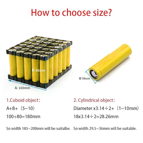 1m 18650 Akkupack Wrap PVC Schrumpfschlauch 7mm ~ 200mm Isolierter Schrumpfschlauch Kabelschutzfolie Hülle Gelb(Width 66mm Dia 42mm,3 Meters) von RTKYYZ