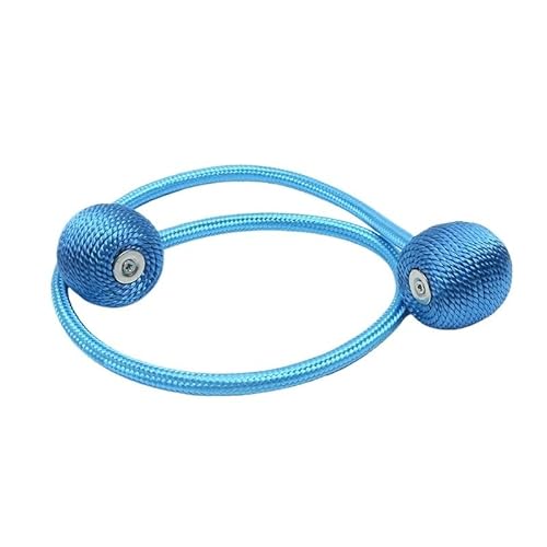 2 Stücke/4 Stücke Magnetische Kugel Vorhang Krawatte Seil Rückenlehne Schloss Kopfhörer Typ Magnetische Schnalle Krawatte Seil Vorhang Zubehör(For Light blue,2pcs) von RTKYYZ