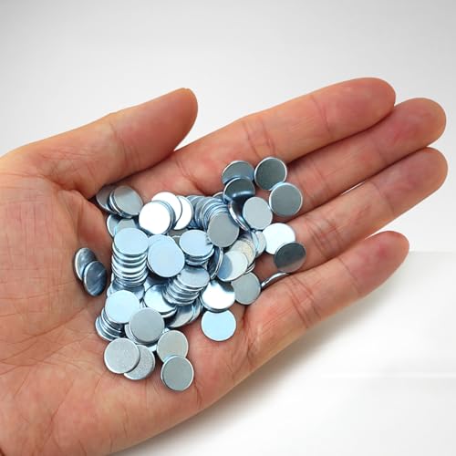 20/100 Stück ultradünne runde Eisenbleche, verzinkte Eisenscheibenplatte, kleine Saug-Eisenbleche, kreisförmige DIY-Lidschatten-Knopf-Patch(100 Pcs,12 x 0.5mm) von RTKYYZ