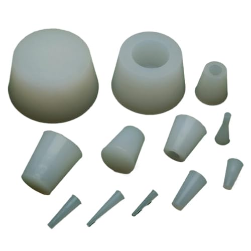 20 Stück Silikon-konischer Thermostabilitäts-Pulver-Einspritzstopfen, Gummi-Farbmaskierung, niedrige Temperaturbeständigkeit, Rohrabschluss, galvanisiert(FZ-1.4x3.5x16) von RTKYYZ