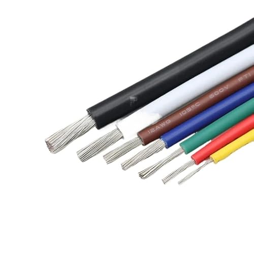 24 22 20 18 16 14 12 10 8 AWG UL1015 mehradriges elektrisches Kabel PVC-Lampenbeleuchtung verzinntes Kupferkabel DIY-Linie 600 V(Yellow,18AWG x 10M) von RTKYYZ