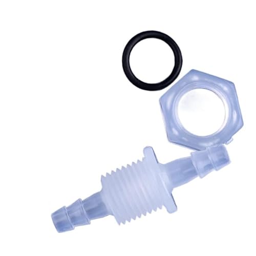 5 Stück G1/4 Zoll Gewinde PP Pagoden Sechskantmutter O-Ring Direktanschlüsse Aquarium Tank Luftpumpe Adapter Durchgangsplatte Schlauchverbindungen(3.2-G1I4-3.2 O-ring,5 Pieces) von RTKYYZ