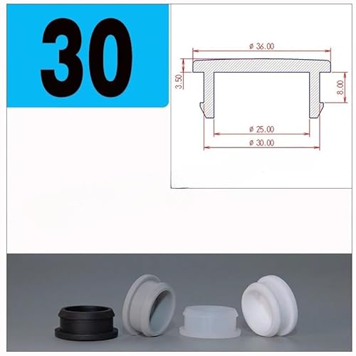 5 Stücke Schwarz Silikonkautschuk Snap-on Lochstopfen Stanzen Endkappen Dichtung Stopper 12,5 13 13,5 14 15 16 17 18 bis 30mm(A- 30mm) von RTKYYZ