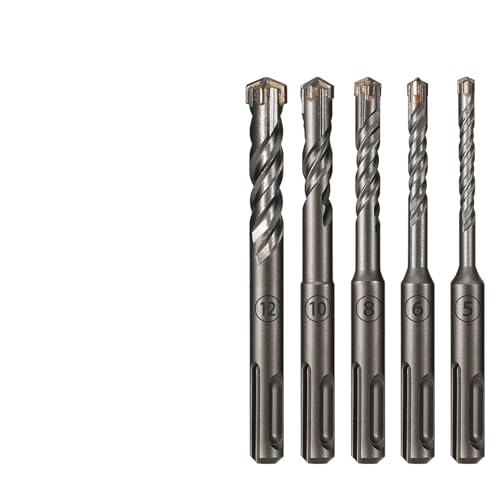 5-teiliges SDS-Plus-Bohrer-Set for Beton, Kreuzspitzen, 4 Schneider, 110 mm, for Wand, Ziegel, Block, Elektrohammer, Mauerwerk, Bohrer von RTKYYZ