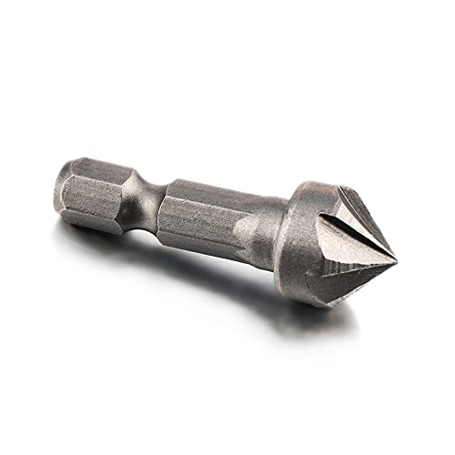 6-schneidiger 90-Grad-Senkbohrer, Fasenbit, 1/4 Zoll Sechskantschaft, Zimmerei, Holzbearbeitung, Winkelschneiden, Entfernen von Graten, 1 Stück 6-schneidiger 90-Grad-Senkbohrer, Fasenbit, 1/4 Zoll Sechskantschaft, Zimmerei, Holzbearbeitung, Winkelschneiden, Entfernen von Graten, 1 Stück von RTKYYZ