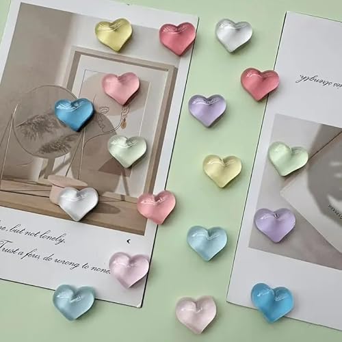 8 stücke Glitter transparent farbige liebevolles herz Kühlschrank Magnet Foto Wand nachricht bord Magnetische aufkleber Wohnkultur(8pcs Light green) von RTKYYZ