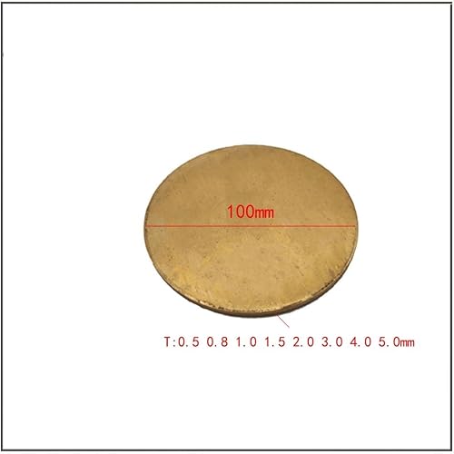 H62 Durchmesser 30 50 60 80 100 150 200 mm dick 0,5 1,0 2,0 mm Messingscheibe Messingdichtung Runde Platte aus reinem Kupfer Schneiden von Messingteilen(Dia 100mm,T-1.0mm) von RTKYYZ